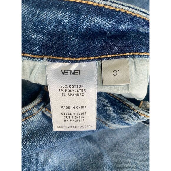 Vervet wide leg cropped jeans raw hem size 31  - Picture 7 of 9